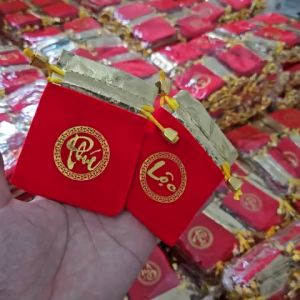 [RẺ VÔ ĐỊCH] Túi nhung đỏ Phúc Lộc dây rút