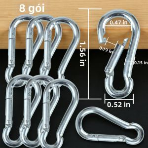Móc Khóa Bằng Thép Không Gỉ Chống Gỉ Móc Lò Xo Chắc Chắn Dùng Cho Cắm Trại Ngoài Trời Đi Bộ Đường Dài Kết Nối Đồ Dùng Và Chìa Khóa An Toàn