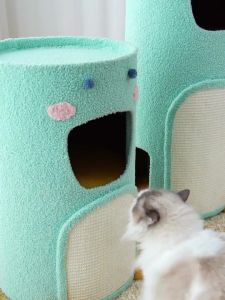 Cat Scratch Tree Cat Tree Cat Tower Cat Climbing Cat Tree Tower Cat Scratch Post Cat Tree Tower Cat Condo Sisal Bucket Tree Hole Integrated House Multi-Cat Family Three-Double Multi-Layer Upper and Lower Bunk Winter Warm