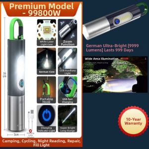 Ultra-Bright Long-Range Portable Multi-Function Flashlight