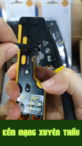 Kìm Bấm Đầu Mạng Xuyên thấu Cat5e/6/6A Kềm bấm mạng Dụng cụ ép đầu RJ45 RJ11