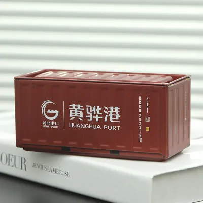 JINGGUAN | Hộp Lưu Trữ Mô Hình Container Hàng Hóa Công Nghiệp Cổ Điển Nhỏ Dành Cho Bút Giấy Tài Liệu và Đồ Dùng Văn Phòng Trang Trí Bàn Làm Việc