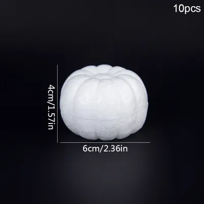 10pcs 6/8cm White Foam Pumpkin Models Polystyrene Styrofoam Artificial Pumpkins Halloween Decoration DIY Handmade Craft for Kids