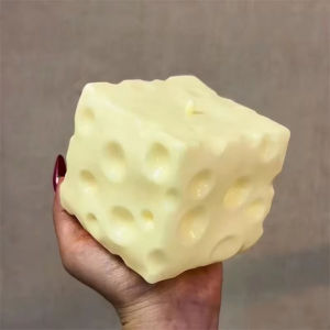 Hasbro | 1Pc Jumbo Cheese Cube Stress Ball Big Cheese Shapeable Squeeze Ball Non-Bounce Fidget Toy ASMR Sensory Anti-Stress Festival Gift