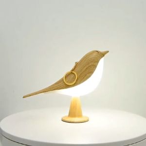 Vimite Maple Material 3-color Touch Control Desk Lamp USB Charging Bedroom Bed Head Eye Protection Night Light Bird Decorative Lamp