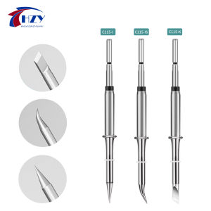 HZY C115 Soldering Iron Tips K/I/IS Lead Free Integrated Heating Core Compatible Sugon Aifen JBC I2C Soldering Station Handle