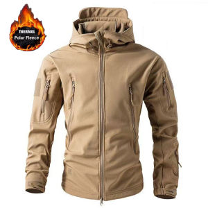 Mens Winter Autumn Softshell Fleece Jackets Windproof Outdoor Fishing Hiking Hunting Thermal Camping Cargo Coats Warm M-5XL