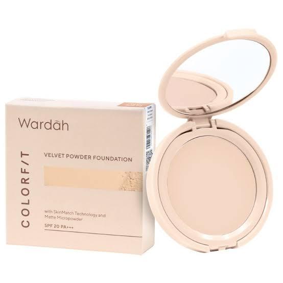 Wardah Colorfit Velvet Powder Foundation SPF 20 PA+++ | Bedak Padat Wardah/Compact/TWC/Two