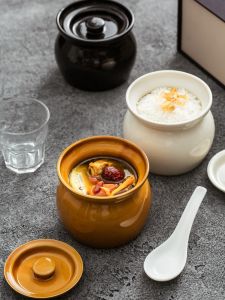 Traditional Ceramic Soup Pot Wok Style Cooking Utensil for Slow Cooking Pork Fat And Soup Stew Home Use Kitchenware
