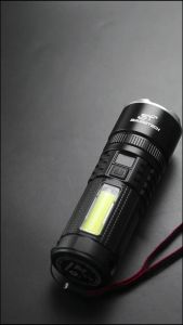 Senter ZOOM LED + Cahaya Samping COB Super Terang High Quality 3 Mode Bahan Alumunium - S56