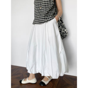 กระโปรงทรงเอเอวสูงผ้าฝ้ายทรงบานลมแบบมีลมพัด เอวยางยืด กระโปรงทรงบาน กระโปรงสั้นทรงเอเอวสูงสำหรับผู้หญิง กระโปรงทรงบานลมแบบมีลมพัด