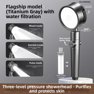 YALANDENG | High-Pressure Large Flow Water Filtering Shower Head Set