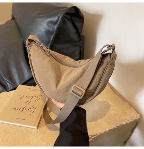 Casual Canvas Shoulder Bag Womens New 2025 Unique Design Horn Shape Simple Versatile Crossbody Bag Fashionable Daily Match