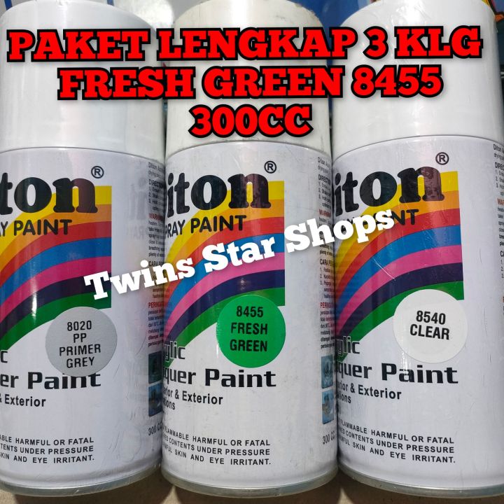 Pilok Cat Diton Paket Lengkap 3 Kaleng 300cc Fresh Green 8455 Primer
