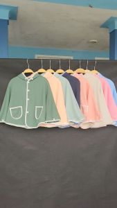 Áo choàng chống nắng cho bé Toms Mama từ sơ sinh đến 7 tuổi vải da cua da cá cotton 1 lớp dày dặn