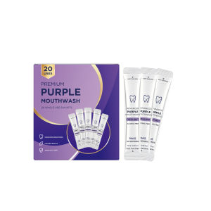 oralhoe | Purple Disposable Mouthwash Alcohol Free Gentle Oral Rinse Travel Portable Breath Freshener For Sensitive Teeth Daily Oral Care