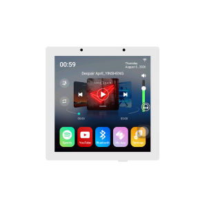 Home Smart Audio System 2 Zone Volume Wall Amplifiers Touch Screen WIFI RJ45 Bluetooths TF AUX Android 11 Music Control Panel
