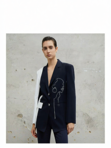 Slim Fit V-Neck Stitched Design Ladies Summer Blazer