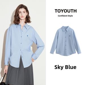 Toyouth | Collar Long Sleeve Embroidered Elegant Shirt