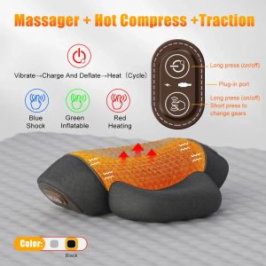 3-in-1 Neck Massager Pillow for Shoulder Deep Tissue with Heating and Traction Function Hump Corrector for Women
