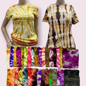 PROMO Buy1 Get1 for ₱129 TIE DYE T-SHIRT FOR WOMEN COTTON OVERRUNS [RANDOM COLOR ONLY]