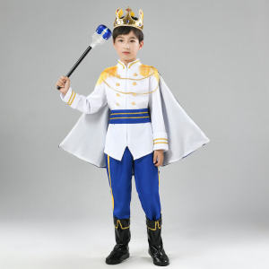 Halloween Kids Prince Costume Boy Cosplay King Student Performance Dress Stage Birthday Performance