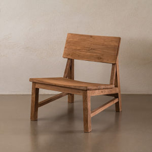 Retro Nostalgia Solid Wood Single Person Sofa Chair for Guest House Hotel Casual Seat Balcony Recliner Lazy Back Bed Chair