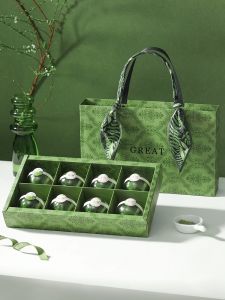 High-End Handheld Mid-Autumn Festival Gift Box Empty Box for Mooncakes Green Bean Cake Egg Yolk Paste Box 6 Pieces 8 Pieces