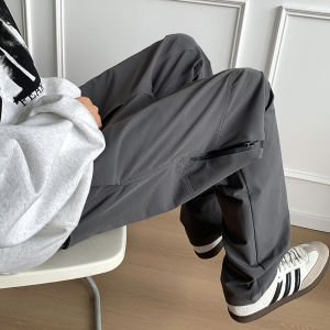 กางเกงทำงานชาย ฤดูใบไม้ผลิและฤดูใบไม้ร่วง ดีไซน์ซิป ฟังก์ชั่น เรือ ปีนเขา ลำลอง กางเกงขายาว ทรงตรง ความยาวปกติ