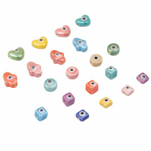 10 cái handmade gốm sứ Evil Eye trang sức hạt hạt cườm cho làm đồ trang sức bông tai tự làm vòng đeo tay phụ kiện