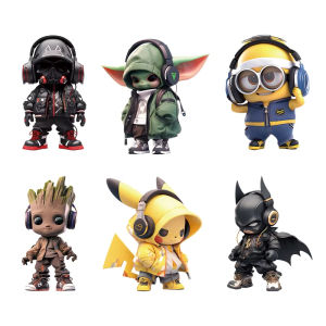 2PCS Cartoon Pikachu Minions Printing for Clothes Custom Patches Thermo-stickers for Children Self-adhesive Heat Transfer Vinyl