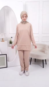 Setelan LINA Baju Setelan Olahraga Senam Training Wanita Lengan Panjang Ukuran L XL XXL