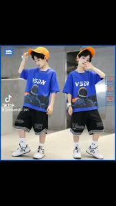 Bộ thể thao bé trai size đại 24kg đến 43kg bộ đồ bé trai ngắn tay phong cách Hàn Quốc