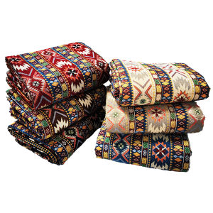 Ethnic Jacquard Poly-Cotton Fabric 0.5-2Yds For Bags Shoes Sofa Covers Curtains Hotel Decor DIY Craft Textile Material Wholesale