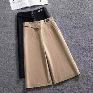 Summer Thin Wide-Leg Pants Female 2024 New Arrival High Waist Slim Looking Loose Straight-leg Casual Cropped Ice Silk Suit Pants