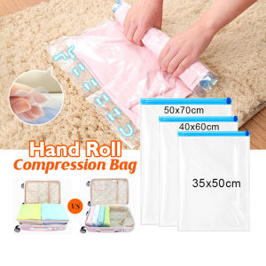 [SG Seller] Vacuum Storage Bag/Hand Roll Compression Vacuum Bag/ Travel Storage Bag/ Organizer Bag