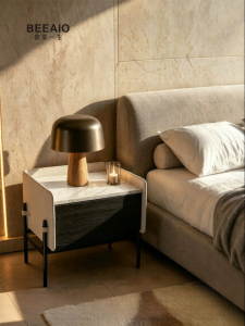 Luxurious Stone Top Bedside Table
