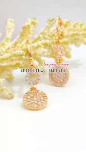 Nice Jewelry Anting Dewasa Jurai Bunga Permata Perhiasan Lapis Emas AT 208