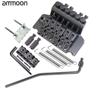 6 String ม้วนคู่ Tailpiece อานเทรโมโลบริดจ์ระบบสำหรับเปลี่ยนกีตาร์ไฟฟ้า SILVER