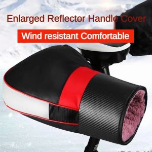 1Pair Winter Motorcycle Handlebar Muffs Protective Motorcycle Scooter Thick Warm Grip Handle Bar Muff Rainproof Warmer Gloves