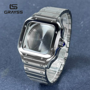 Vỏ Đồng Hồ Vuông 38mm Santos NH35 316L Bộ Phận Sửa Đổi Bằng Thép Không Gỉ Tương Thích Với Các Bộ Máy NH35 4R35 NH36 4R36