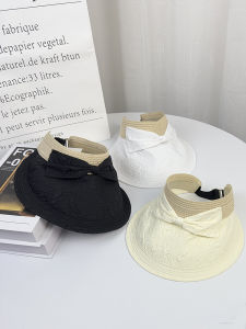Mũ Lưỡi Trai Gấp Gọn Phong Cách Hàn Quốc Mùa Xuân Hè Vải Sợi Thắt Nút Bướm Mũ Che Nắng Chống Tia UV Mũ Du Lịch Dễ Thương Ngọt Ngào