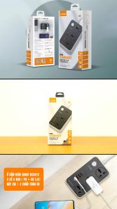 cắm điện đa năng LDNiO SC3412 3 lỗ cắm + 4 USB 3A1C(38W) sạc nhanh PD & QC 3.0dây 2m đầu ghim EU 2 chấu tròn - Hàng nhập khẩu