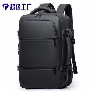 Large Capacity Expandable Mens Backpack Travel Business Computer Bag Multi-Functional Double Shoulder Bag for Business Trips