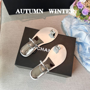 Fashionable Summer Diamond Buckle Toe Casual Slip-On Womens Sandals High-End Chunky Heel Glittering Superfine Fiber Shoes