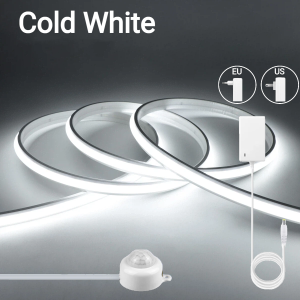 1-10M NEW Solid Silicone Gel COB Neon LED Strip Light Brighter and More Durable With Smart Time Adjustable Motion Sensor Switch