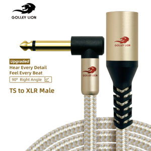 GOLLEY LION XLR ตัวผู้แจ็ค1/4โมโนทีเอสสายไมโครโฟนไตรมาสนิ้วเป็น XLR ชายสายเคเบิลเชื่อมต่อไม่สมดุล