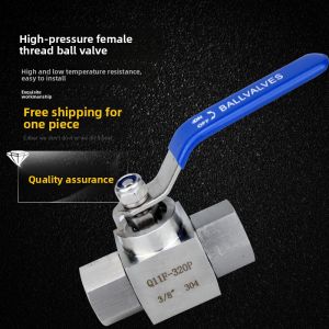 High Pressure 304 Stainless Steel Ball Valve Hydraulic Inner Thread Valve for High Temperature Steam And Water Pipe Cleaning