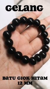 Gelang Natural Giok Hitam Black Onyx