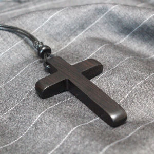 Original Handmade Cross Necklace Ebony Pendant Rosewood Pendant Car Pendant Sweater Chain Personality Couple Gift